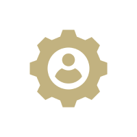 Person icon inside a gear symbol.
