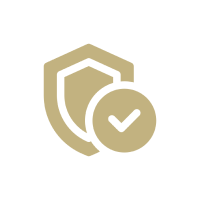 Shield and checkmark icon on white background.