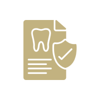 Dental document with shield icon, white background.